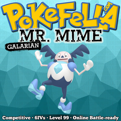 ultra square shiny Galarian Mr. Mime • Competitive • 6IVs • Level 99 • Online Battle-ready