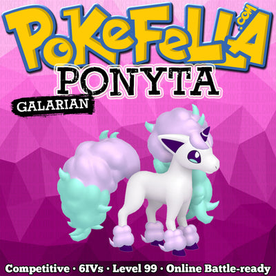 ultra square shiny Galarian Ponyta • Competitive • 6IVs • Level 99 • Online Battle-ready